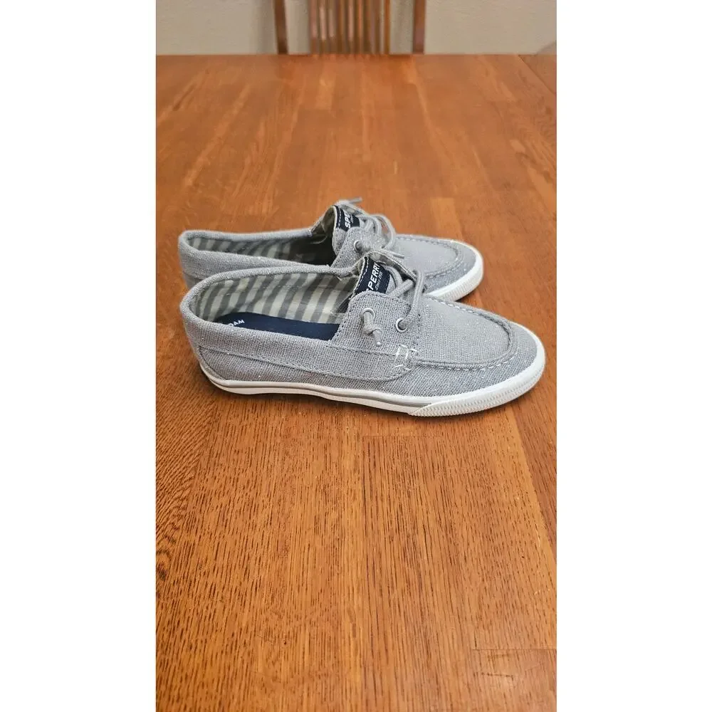 Sperrt kids Girls GLITTERY silver lounge away sperry top‎ sider slides size 13